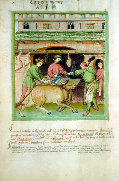 La boucherie, Tacuinum Sanitatis, XVe siècle