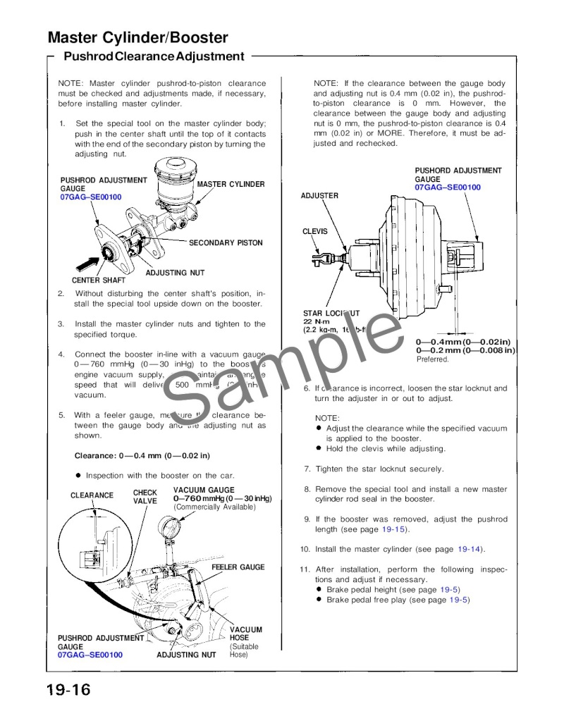 Honda brake booster adjustment tool #6
