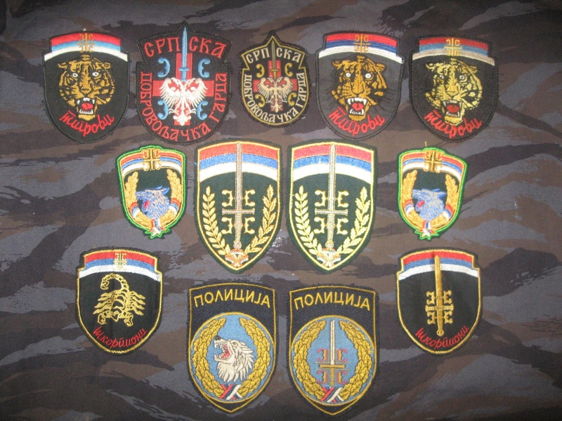 Emblems of the army and police JNA, Yugoslav, Serbian, VRS, VRSK